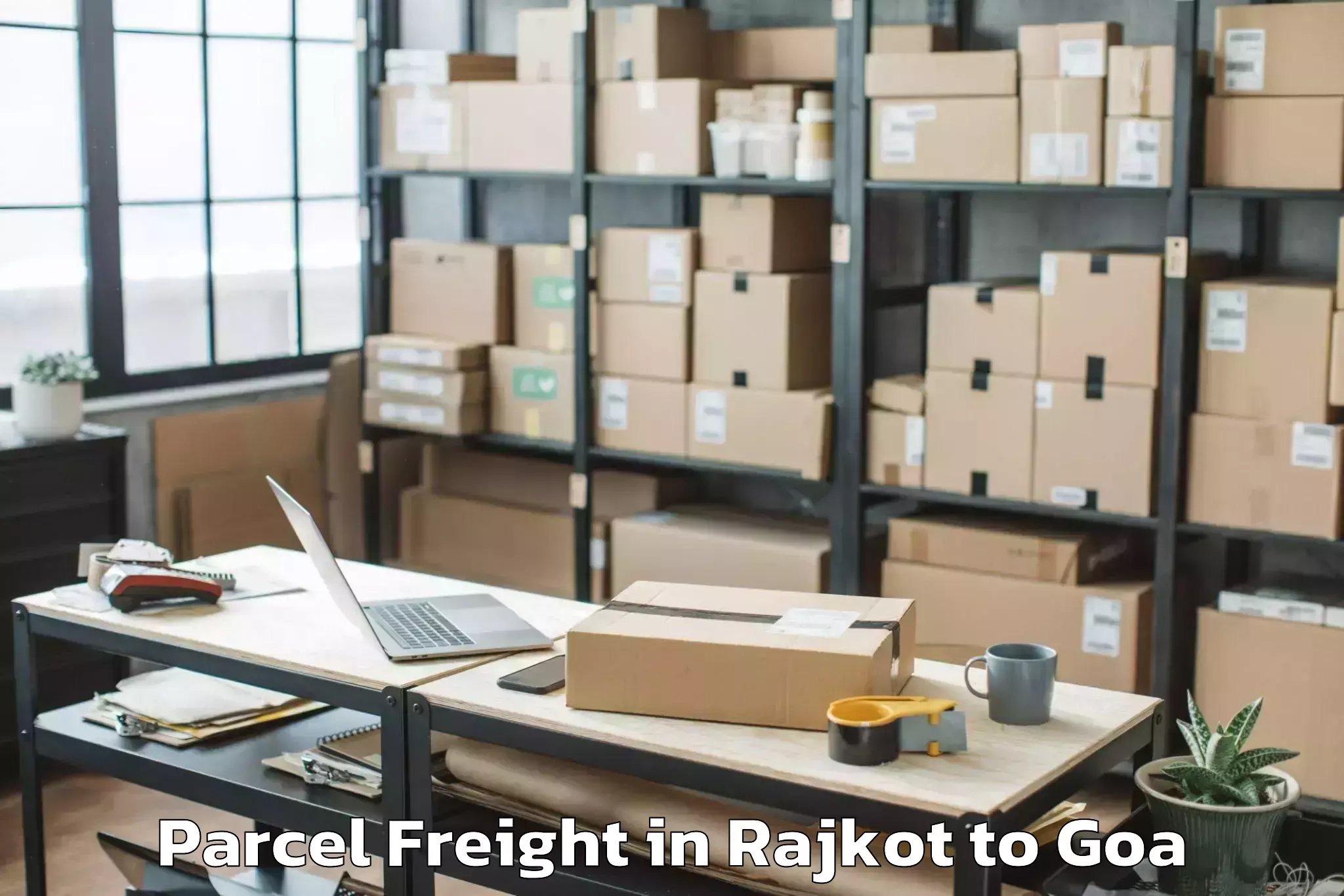 Leading Rajkot to Sancoale Parcel Freight Provider